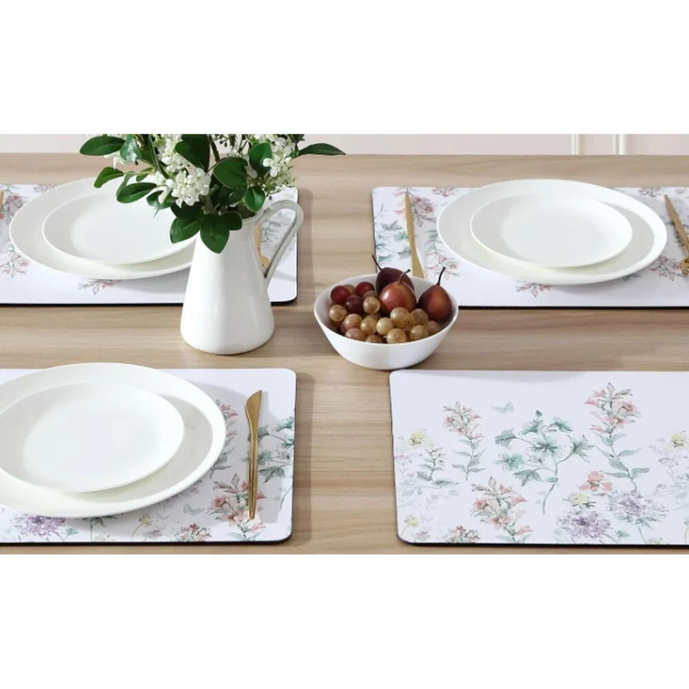 Set of 4 Hard Placemats w/Cork Back(12